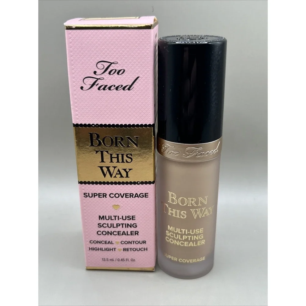 Too Faced Born This Way Super Coverage Multi Use Concealer Light Beige .45oz NEW